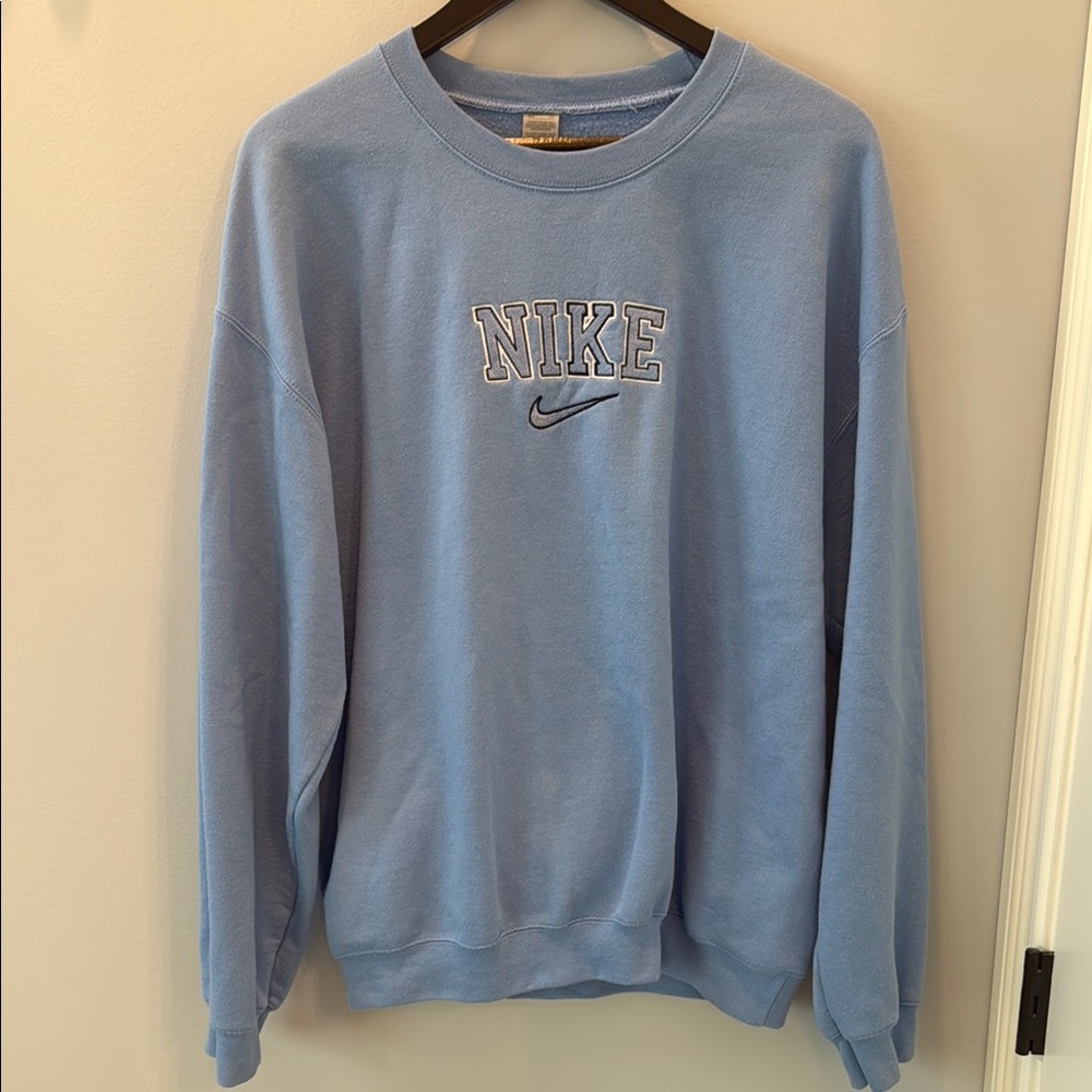 Nike Blue Crewneck Sweater Classic Athletic Style